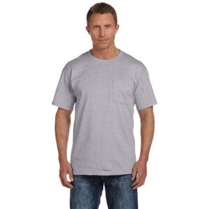 Fruit of the Loom Adult 5 oz. HD Cotton™ Pocket T-Shirt - 3931P - Athletic Hthr